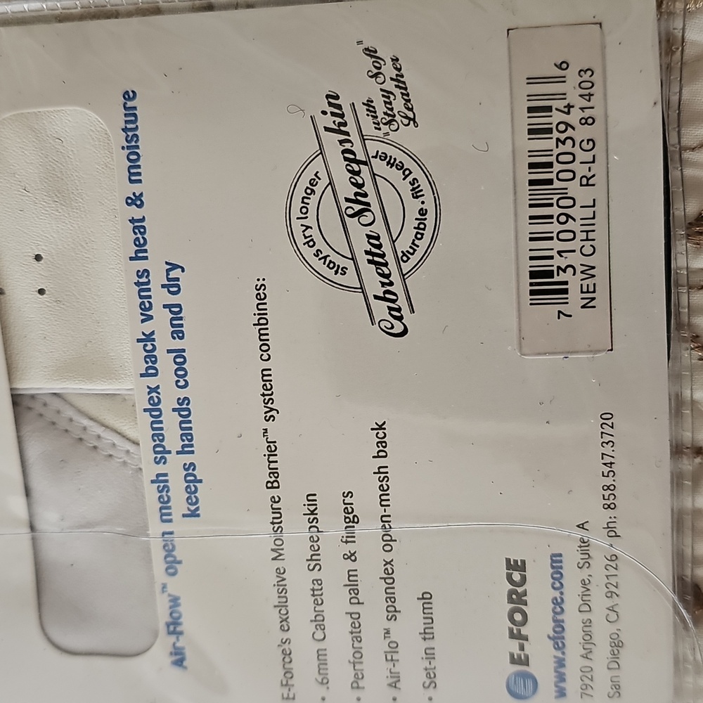 E-FORCE Chill Racquetball Glove Large Right Handed NWT - Picture 7 of 9